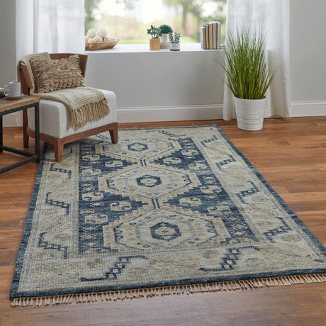 Feizy Fillmore Fil6943F Blue/Ivory Rug.