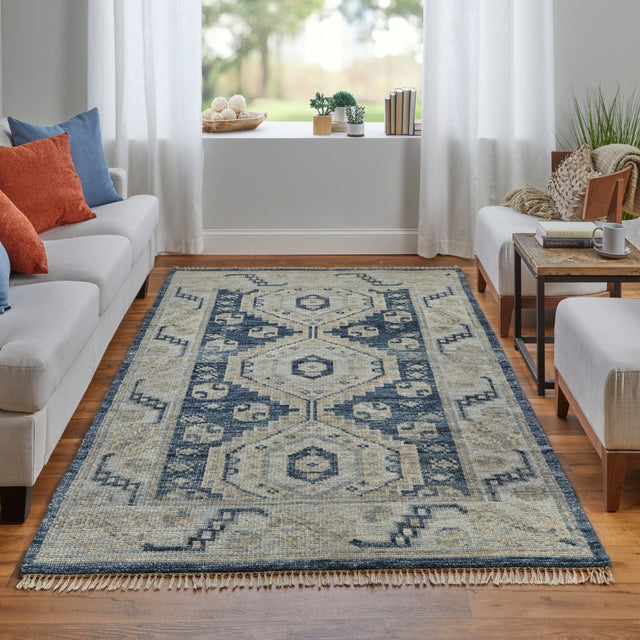 Feizy Fillmore Fil6943F Blue/Ivory Rug.