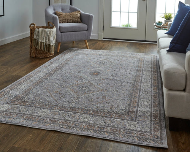 Feizy Francisco 39Gbf Gray/Rust Rug.