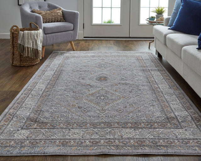 Feizy Francisco 39Gbf Gray/Rust Rug.