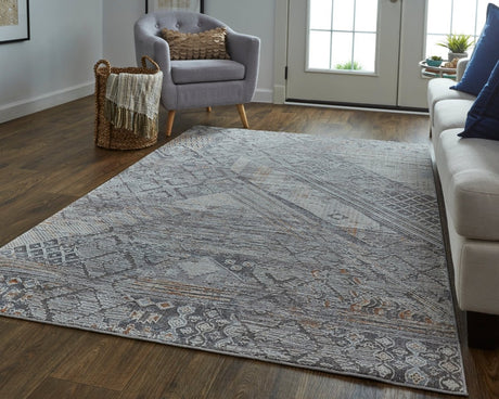 Feizy Francisco 39Ggf Ivory/Gray Rug.