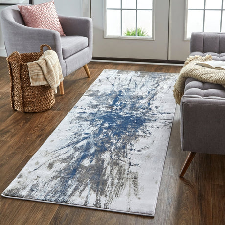 Feizy Gaspar 3833F Blue/Gray Rugs.