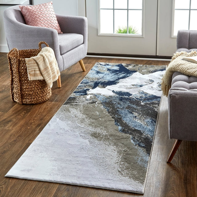 Feizy Gaspar 3838F White/Gray Rugs.