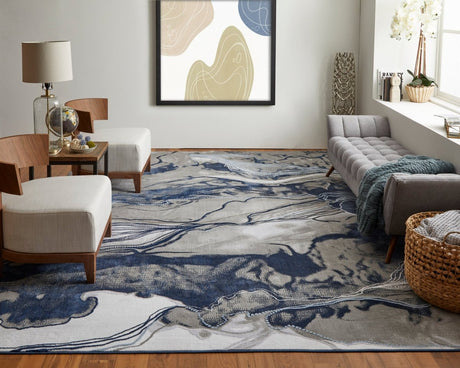 Feizy Gaspar 78739Ktf Blue/Gray/Ivory Rug.