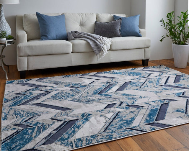 Feizy Indio Ind39H1F Ivory/Blue/Gray Rug.