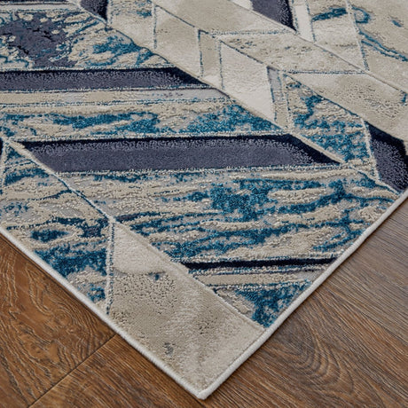 Feizy Indio Ind39H1F Ivory/Blue/Gray Rug.