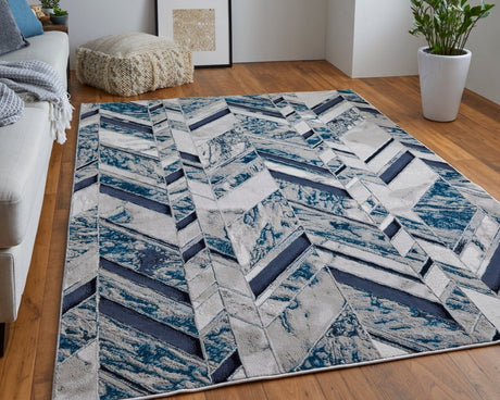 Feizy Indio Ind39H1F Ivory/Blue/Gray Rug.