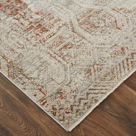 Feizy Kaia Kai39Gkf Tan/Ivory/Orange Rug.