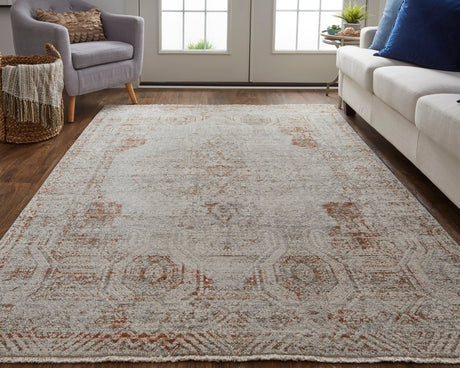 Feizy Kaia Kai39Gkf Tan/Ivory/Orange Rug.