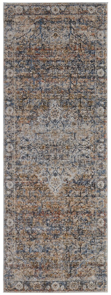 Feizy Kaia Kai39Gmf Tan/Orange/Blue Rug.