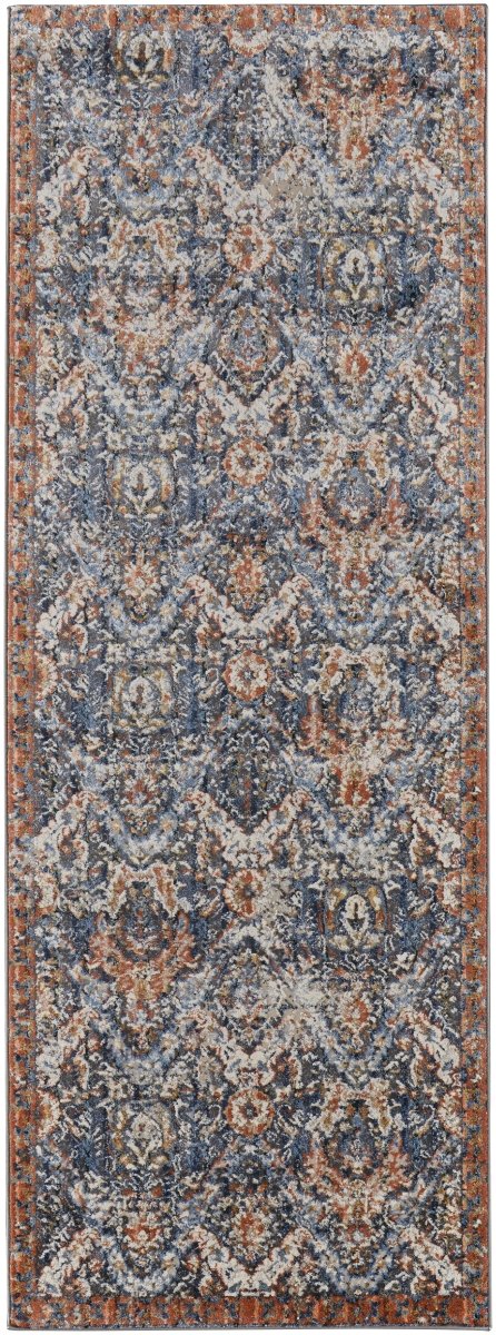 Feizy Kaia Kai39Hrf Blue/Orange/Ivory Rug.