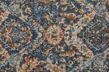 Feizy Kaia Kai39Hrf Blue/Orange/Ivory Rug.