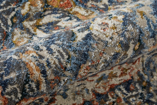 Feizy Kaia Kai39Hrf Blue/Orange/Ivory Rug.