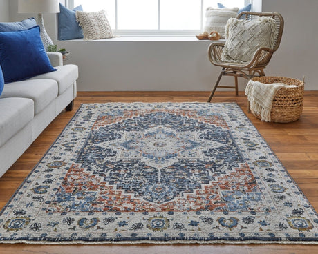 Feizy Kaia Kai39Htf Ivory/Blue/Red Rug.