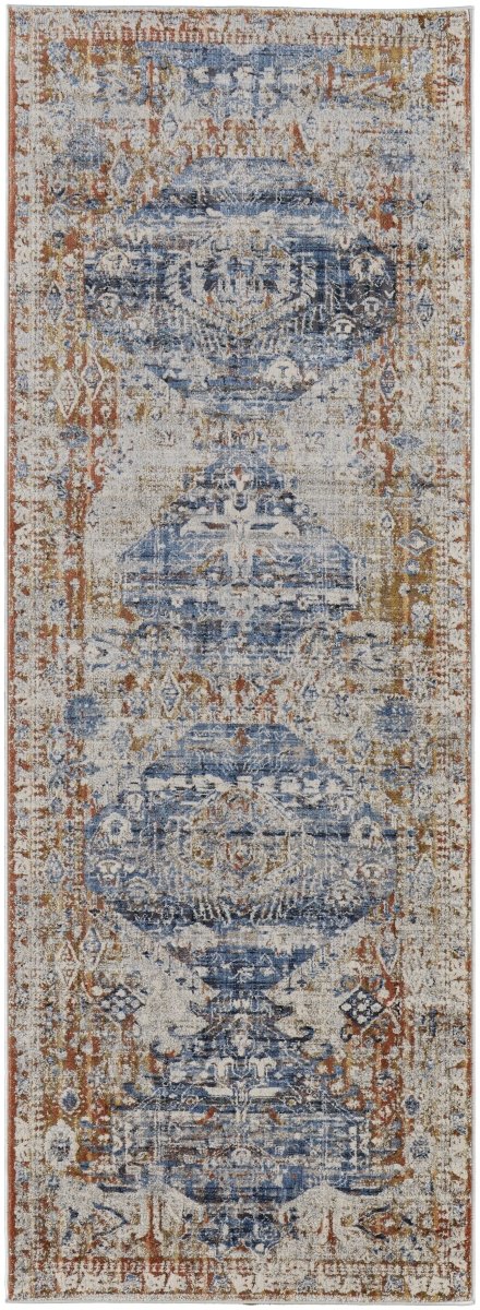 Feizy Kaia Kai39Hwf Ivory/Orange/Blue Rug.