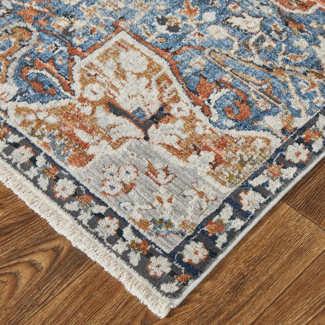 Feizy Kaia Kai39Hxf Orange/Ivory/Blue Rug.