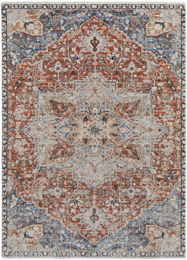 Feizy Kaia Kai39Hxf Orange/Ivory/Blue Rug.