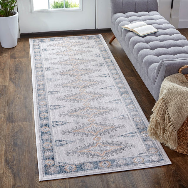 Feizy Kyra 3847F Ivory/Blue Rugs.