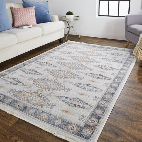 Feizy Kyra 3847F Ivory/Blue Rugs.