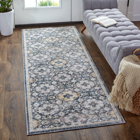 Feizy Kyra 3858F Blue/Gold Rugs.