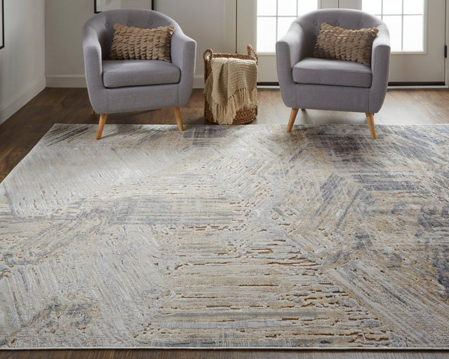 Feizy Laina 39G6F Gray/Beige Rug.