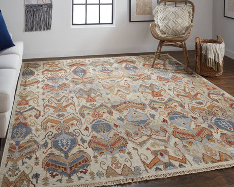 Feizy Leylan Ley0563F Tan/Ivory/Orange Rug.