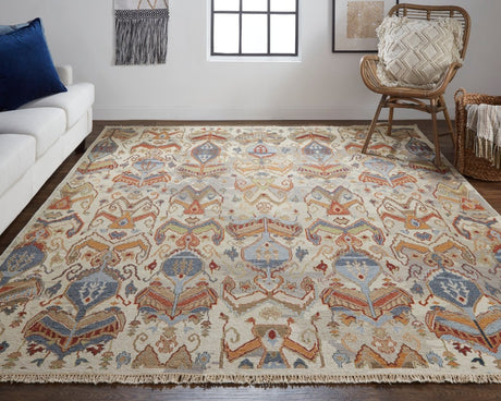 Feizy Leylan Ley0563F Tan/Ivory/Orange Rug.