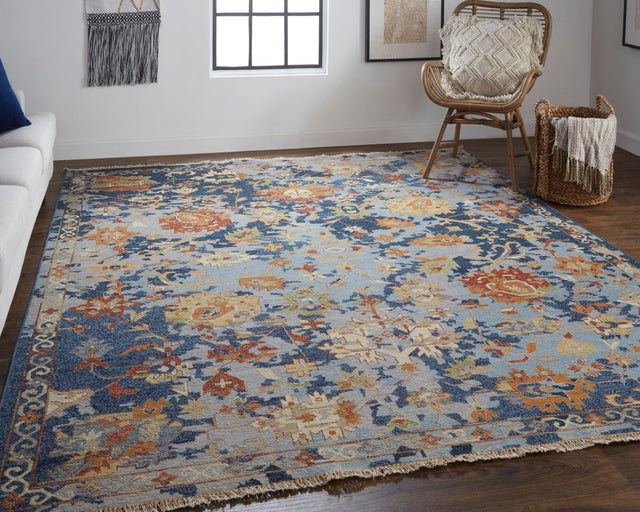 Feizy Leylan Ley0587F Blue/Orange/Red Rug.