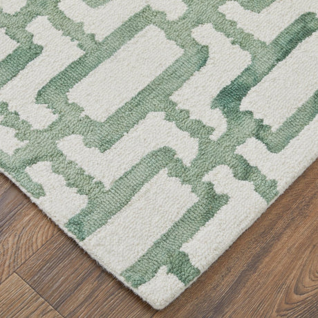 Feizy Lorrain 6108919F Ivory/Green Rug.