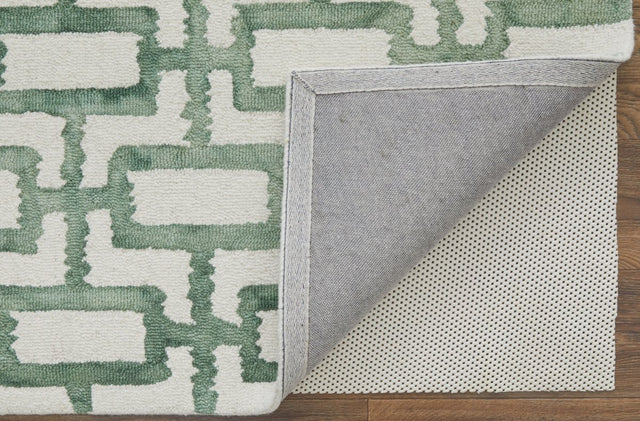 Feizy Lorrain 6108919F Ivory/Green Rug.