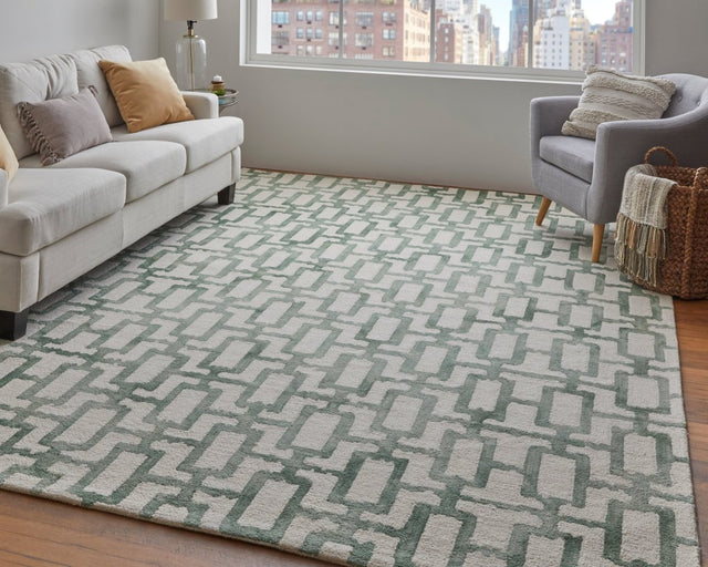 Feizy Lorrain 6108919F Ivory/Green Rug.