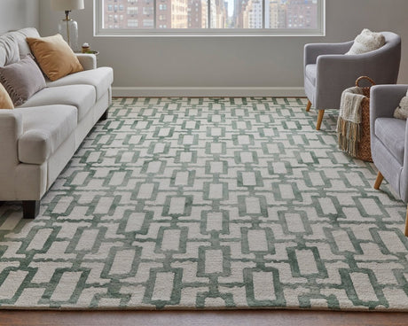 Feizy Lorrain 6108919F Ivory/Green Rug.