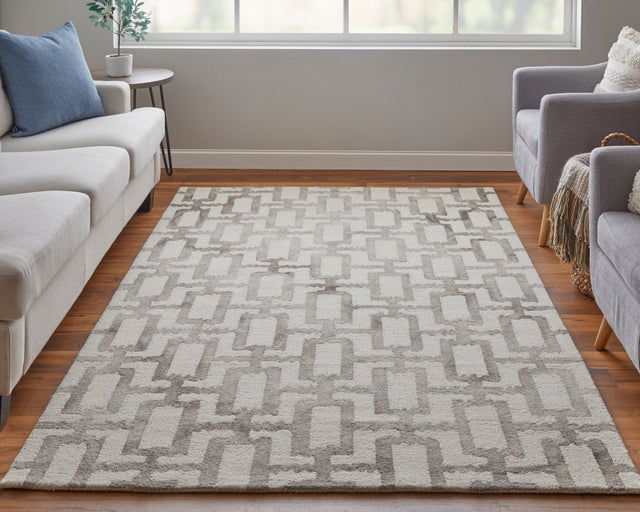 Feizy Lorrain 6108919F Ivory/Taupe Rug.