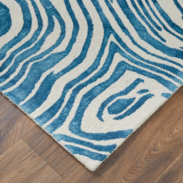 Feizy Lorrain 6108920F Blue/Ivory Rug.