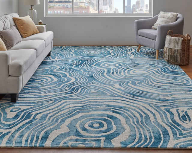 Feizy Lorrain 6108920F Blue/Ivory Rug.