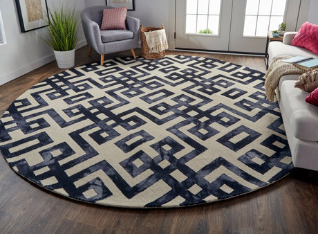 Feizy Lorrain 8568F Black/Ivory Rugs.