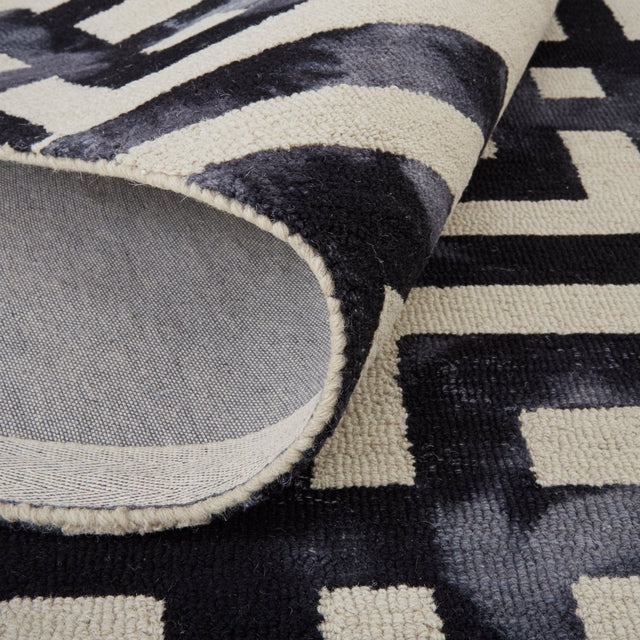 Feizy Lorrain 8568F Black/Ivory Rugs.