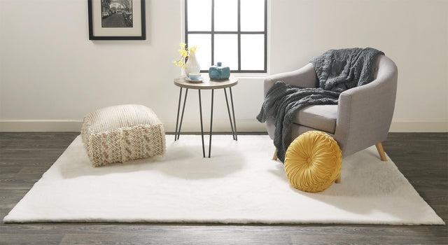 Feizy Luxe Velour 4506F White Rugs.