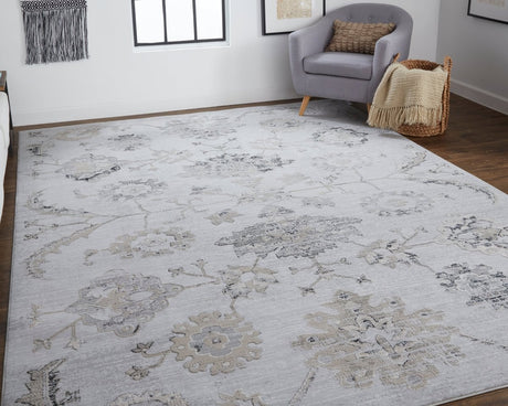 Feizy Macklaine 39Fqf Silver/Beige Rug.