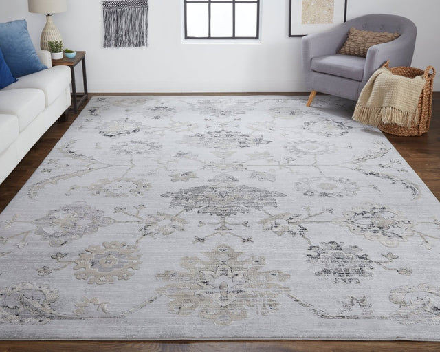 Feizy Macklaine 39Fqf Silver/Beige Rug.