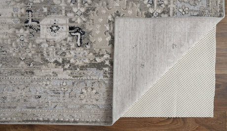 Feizy Macklaine 39Fuf Beige/Silver Rug.