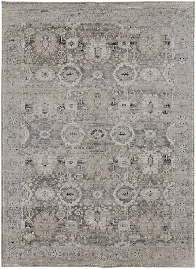 Feizy Macklaine 39Fuf Beige/Silver Rug.