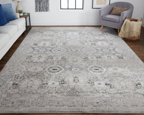 Feizy Macklaine 39Fuf Beige/Silver Rug.