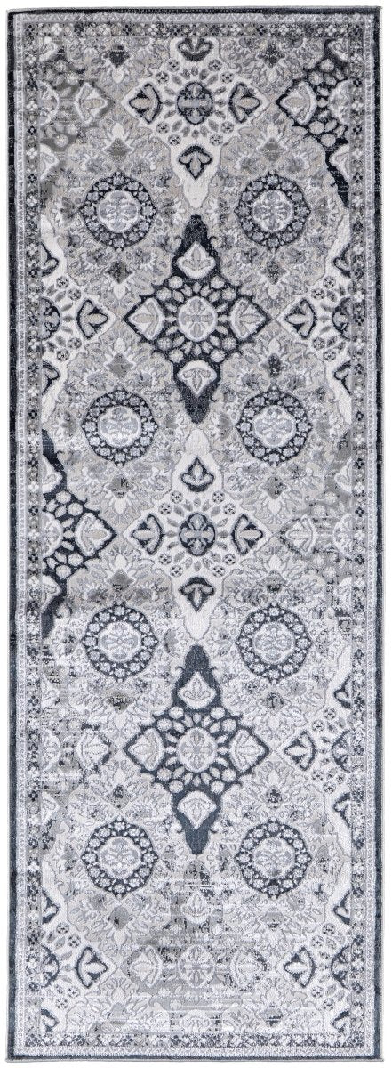 Feizy Macklaine 39Fvf Silver/Black Rug.