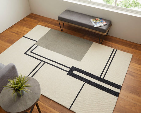 Feizy Maguire Mgr8899F Ivory/Gray/Black Rug.