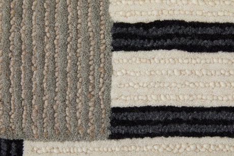 Feizy Maguire Mgr8899F Ivory/Gray/Black Rug.