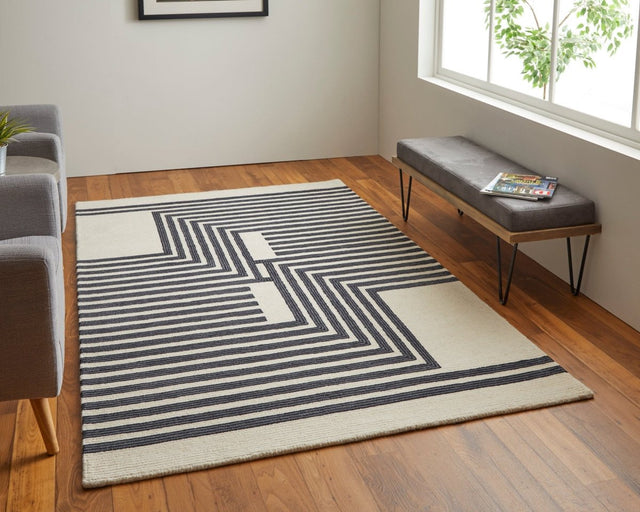 Feizy Maguire Mgr8900F Gray/Ivory/Black Rug.