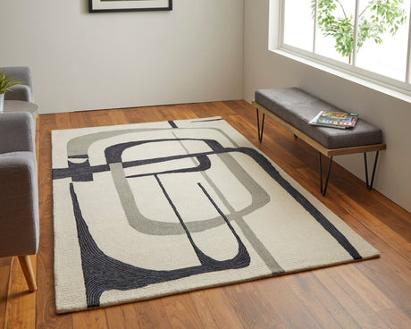 Feizy Maguire Mgr8905F Ivory/Gray/Black Rug.