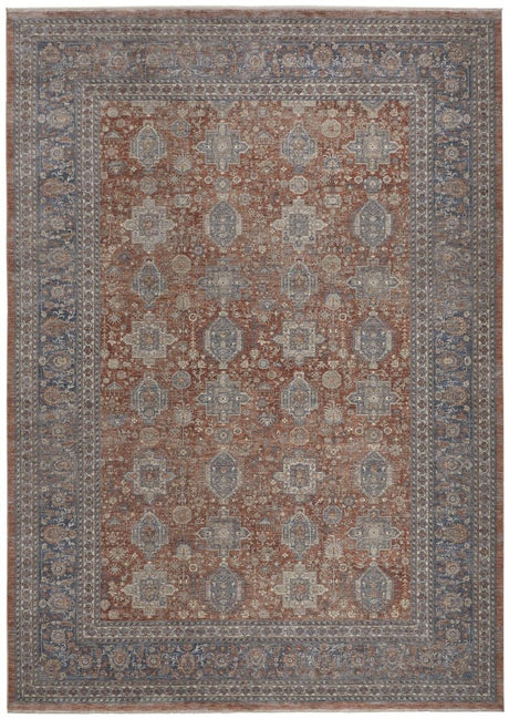 Feizy Marquette 3761F Rust/Blue Rugs - Feizy - mrq3761frstblup00