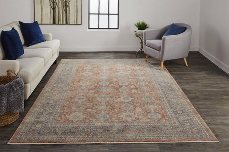 Feizy Marquette 3761F Rust/Blue Rugs - Feizy - mrq3761frstblup00